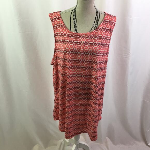 St. John's Bay Active Tank Top Coral Geo XL - Picture 3 of 13